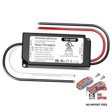 2V Dimmable LED Driver 60W UL Listed20V to DC2V Triac ELV/MLV 1 12V 60W-1 Pack