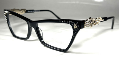 Diva ARIA DA 007 Eyeglasses Frame C.101 Black, Made in Italy, Size: 56-15-145