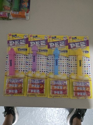 EASTER PEEPS - PEZ Dispensers - PINK-PURPLE-YELLOW-BLUE - MOC
