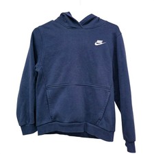 Nike Boys Sportswear Club Fleece Hoodie Navy Blue Embroidered Logo Large L