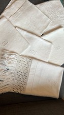 Antique Victorian Huckback White Towels x 6
