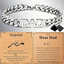 Mens Bracelet Gifts for Dad Daddy Papa Son Stepdad Father Day Birthday Present
