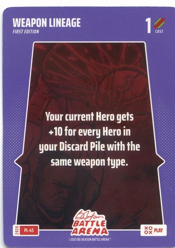 2026 Bo Jackson Battle Arena Play Card SP #PL-45 WEAPON LINEAGE