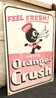 Large! Vintage Style! Drink Orange Crush Metal / Tin Sign!  Carbonated Beverage — photo 6