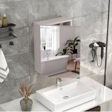 Single Door Mirror Cabinet Wall Mounted Cupboard Aluminium Alloy fro Bathroom