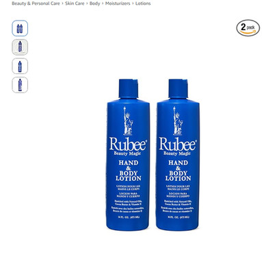 RUBEE Body & Hand Lotion - Pack of 2 Non-Greasy Lotion for Women & Men - 16 oz