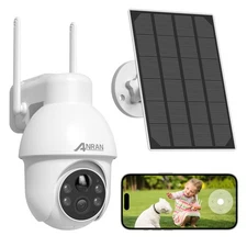ANRAN 2K Solar Security Camera Outdoor Wireless WiFi Camera Battery-Powered 360°