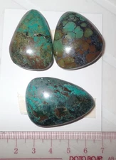 Turquoise Stone Flat Free Form Cabochon 212 Carat 3 pieces 42.4 gram Lot A
