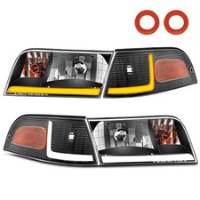 Headlight Assembly Fit For 1998-2011 Ford Crown Victoria w/LED DRL Sequential...