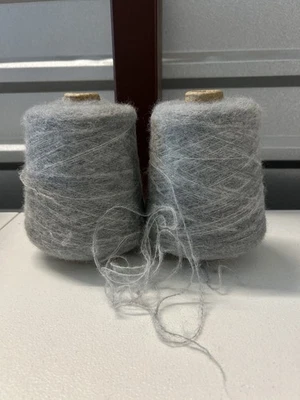 NEW HOPE YARNS Lot 2 Cone Spool #2 NOVELTY SOFT Alpaca Wool Yarn w/Nylon 1lb 3oz 550gr 1008 C