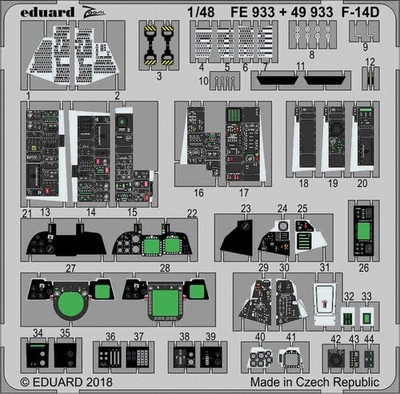 Eduard 1/48 F-14D Tomcat Cockpit (Tamiya) FE933