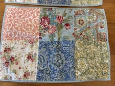 Country Cottage Style Floral Patchwork Quilted Pillow Shams Set Of 2