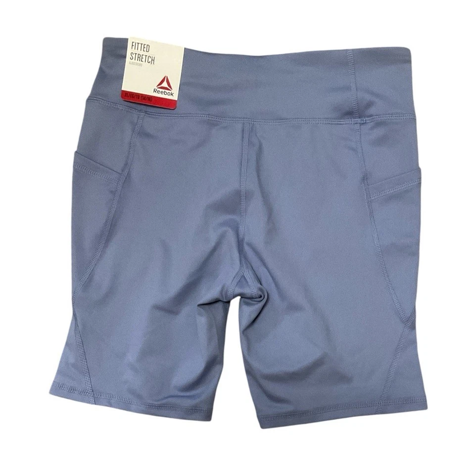 NWT Pantalones cortos de bicicleta para niñas Reebok Azul Talla XL 14/16 Foto 3 de 3