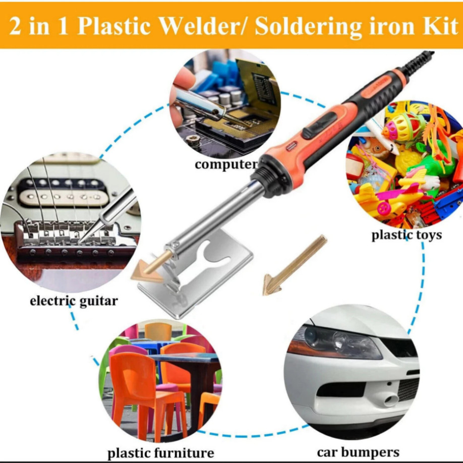 Plastic Welding Kit 100 Watts with Welder Rods Reinforcing Mesh Welding tips&#&