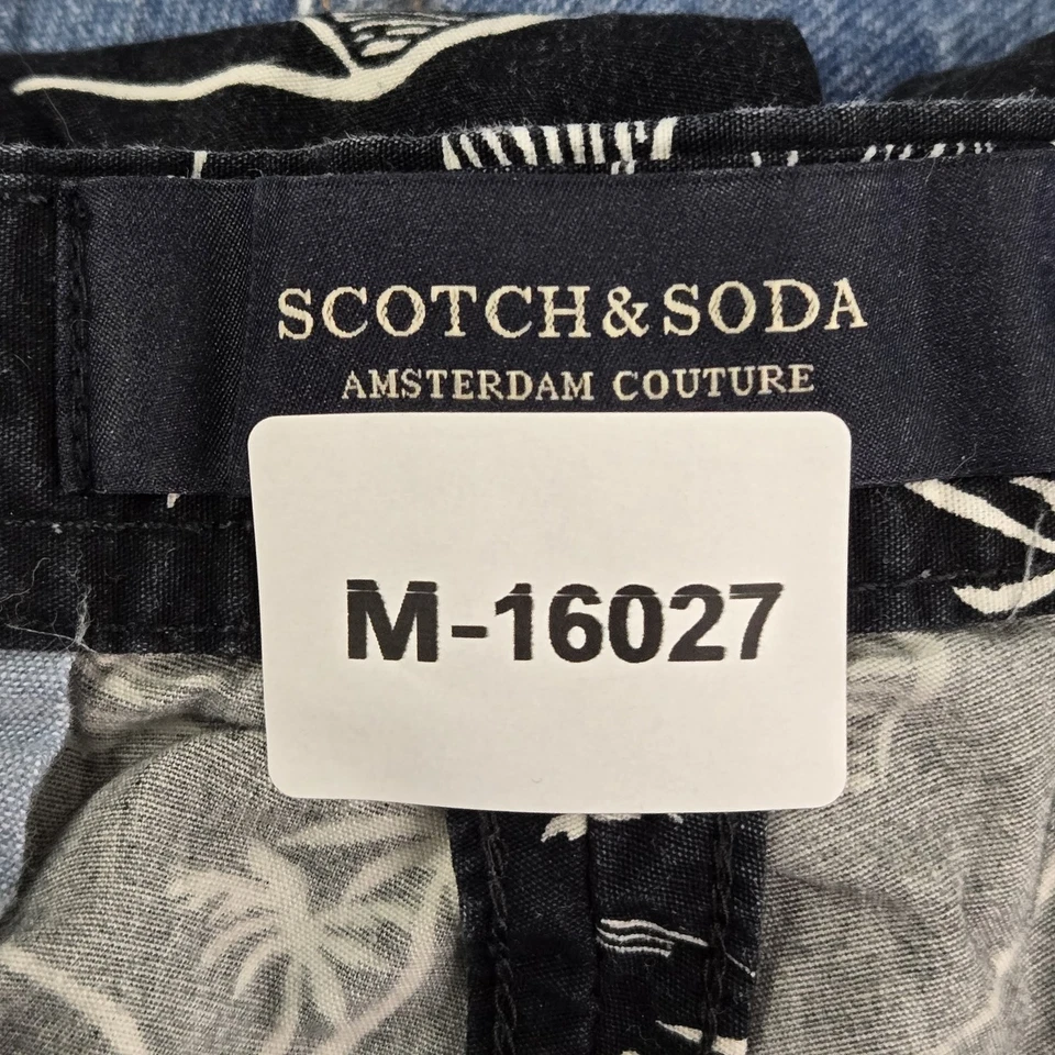 Pantalones Cortos Scotch & Soda Hombre W36 Negro Logo Bordado Floral Informal 8" Entrepierna Foto 2 de 4