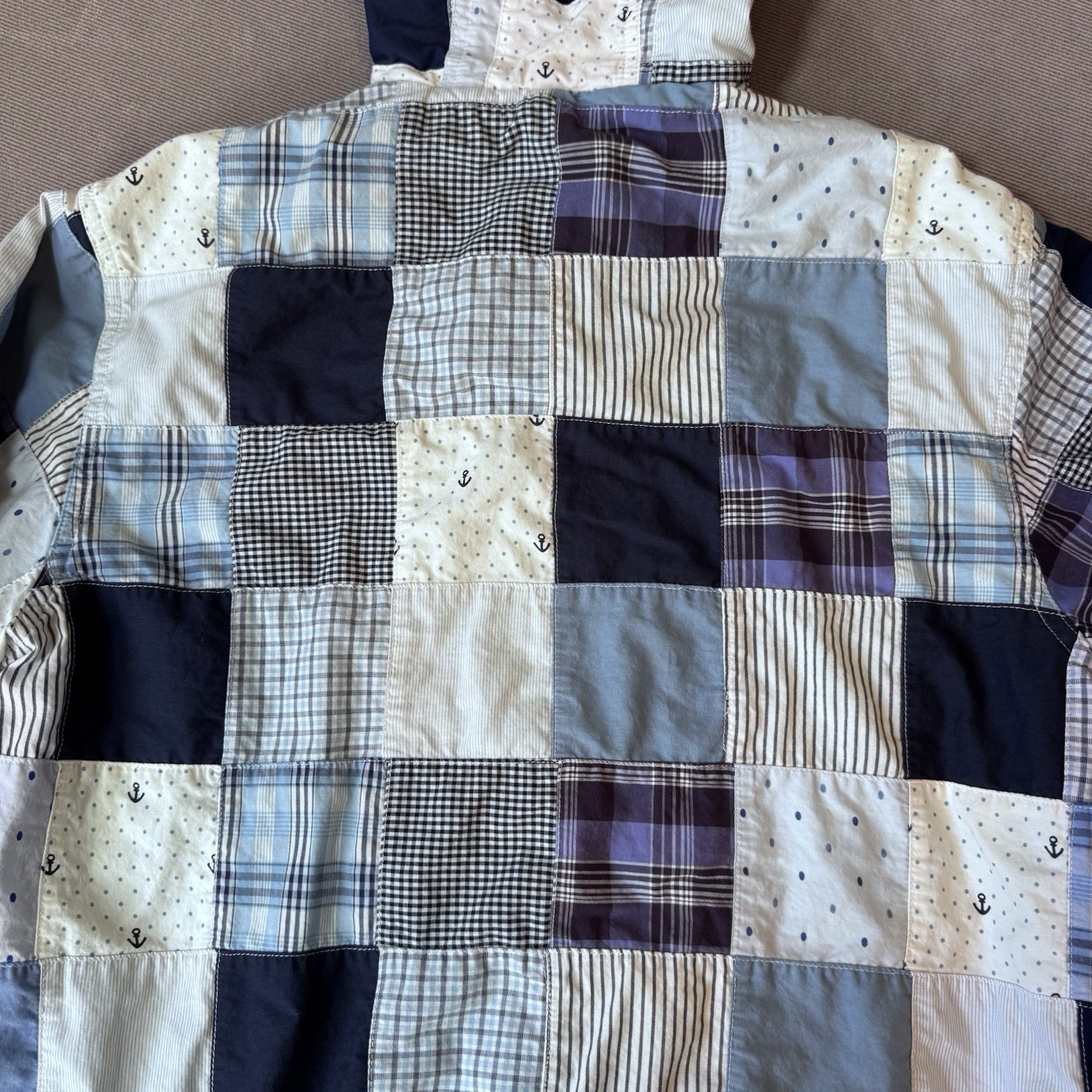 Sub Script Zip Hoodie Women’s S Lined Patchwork Q… - image 12