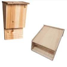 Bat House for Outdoor Handcrafted Wooden Bat Box Shelter w/ Large Heavy Chamber