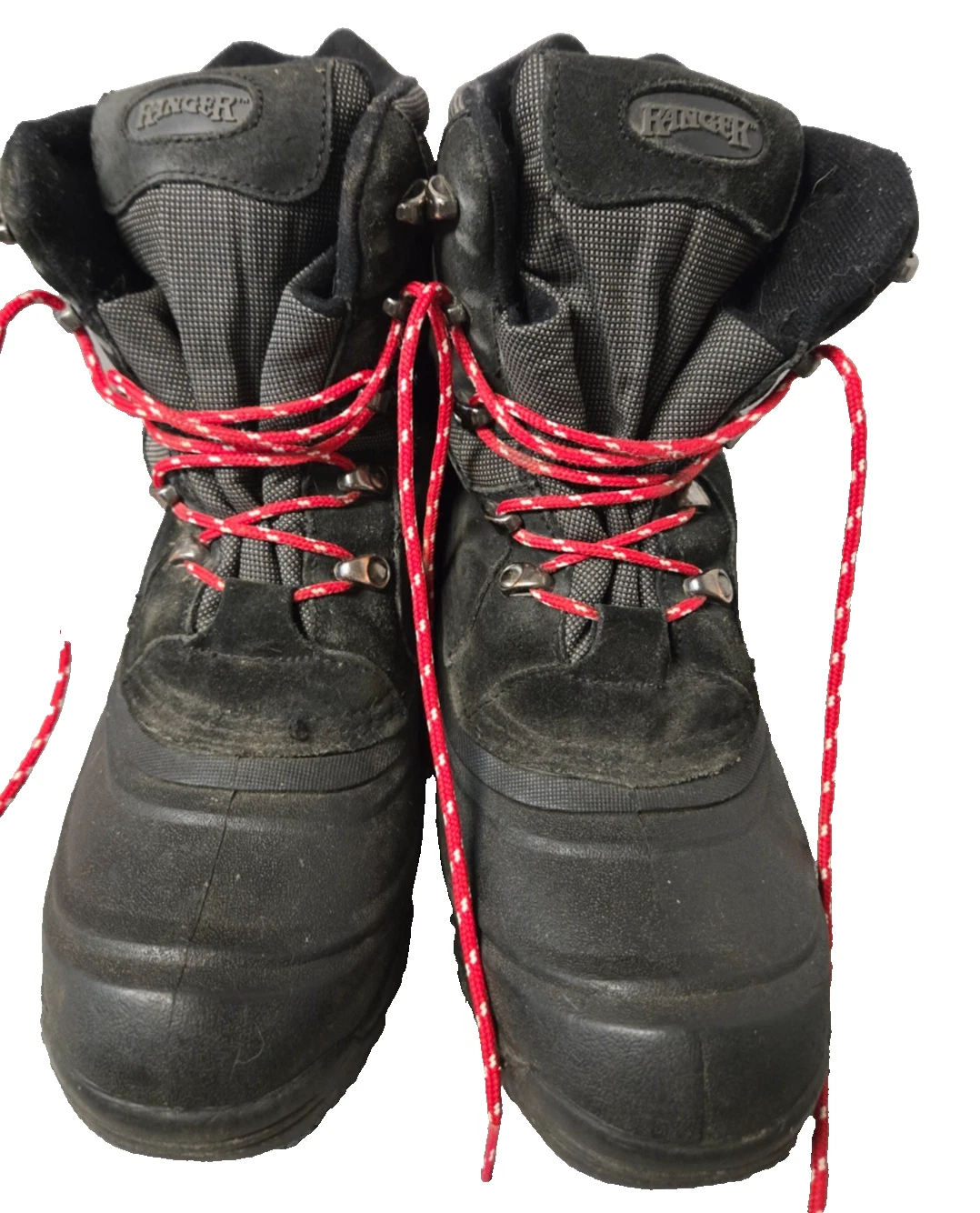 Ranger Boots Mens Size 9 Black Rubber Shell Lace Up Winter Snow Work Outdoor