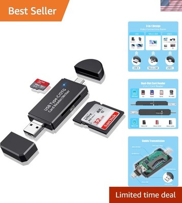 Multi-Device SD Card Reader with Dual Slot Capability - Effortless Media Sharing