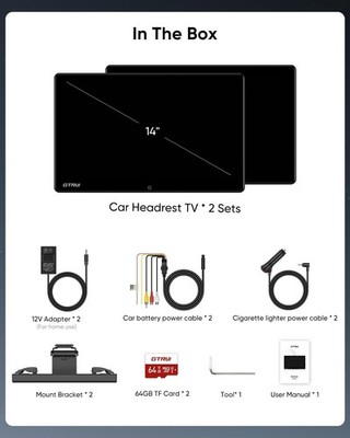 14-Inch 4K Video Android Car TV Headrest Monitor Tablet for Back