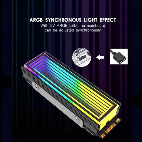 2X (2280 SSD M2 Radiator PC RGB M.2 Nvme Cooler Radiator Endless Abyss 1898 - Zdjęcie 5 z 10