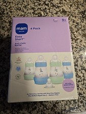 MAM 5oz Anti-Colic Baby Bottles Slow Flow  Medium Flow Nipple BPA-Free