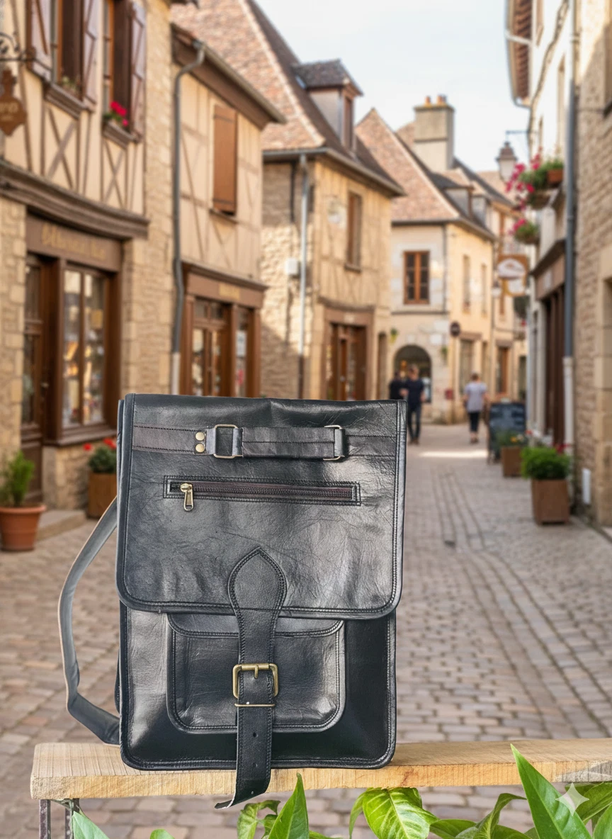 Travel Premium Goat Leather Large Men's Laptop Gym Bag