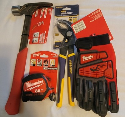 6-pc Klein MODbox Bag 28 Pockets # 62203MB, Hammer, Tape, Prybar, Pliers, Gloves