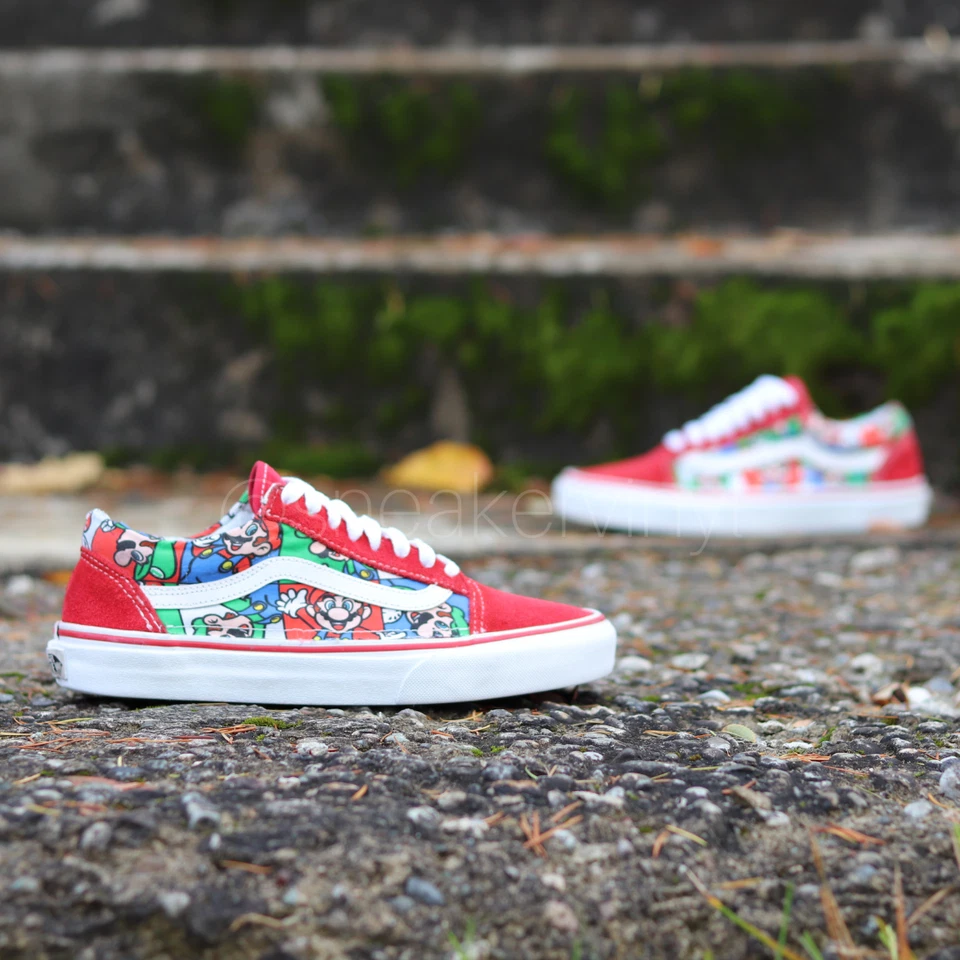 VANS Old Skool Super Mario and Luigi personalizado detalhado à mão qualquer tamanho - Imagem 3 de 4