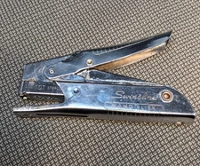 Vintage Swingline Hand Plier Stapler Model 43 Chrome for TOT Staples Made in USA