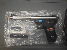 WE-Tech Galaxy Hi-CAPA Gas Blowback Airsoft Pistol Silver Classic Frame Long 