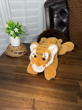 FAO Schwarz BENGAL TIGER CUB Plush Laying 15" Soft Realistic Stuffed Animal Toy