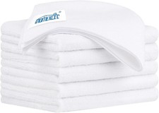White Microfiber Cleaning Cloth 6 Pack 12.5 x 12.5 inch Microfiber Towels for