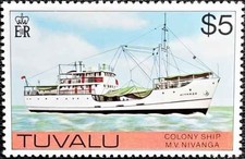 Timbre Bateaux Tuvalu 37 ** - 86710GA - cote : 35 €