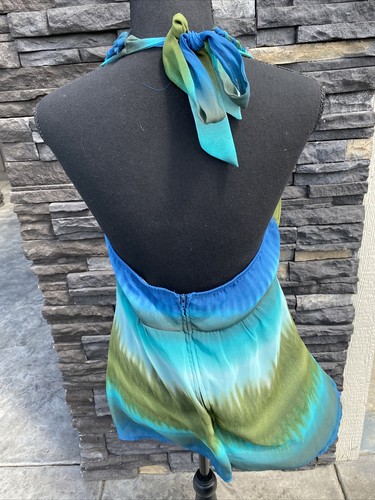 Studio Y Sz M 2000s Y2K Grunge Fairy Goddess Halter Boho Ombré Tie Dye L Rock - Picture 2 of 5