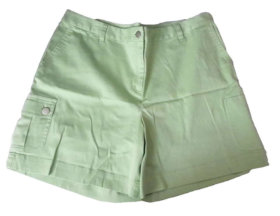 Pantalones cortos chinos informales de esquina para mujer verde claro talla 16 Foto 4 de 4