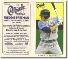 Freddie Freeman 5 count 2009 TriStar Obak Rookie MINI National RC /1999