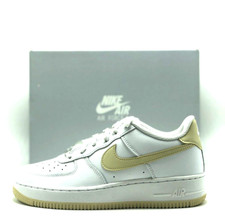 NEW Unisex Youth NIKE AIR FORCE 1 GS WHITE/KHAKI-WHITE FV5948 118