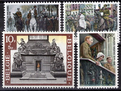ZAYIX Belgium B836-B839 MNH Semi-Postal Horses Royalty Military
