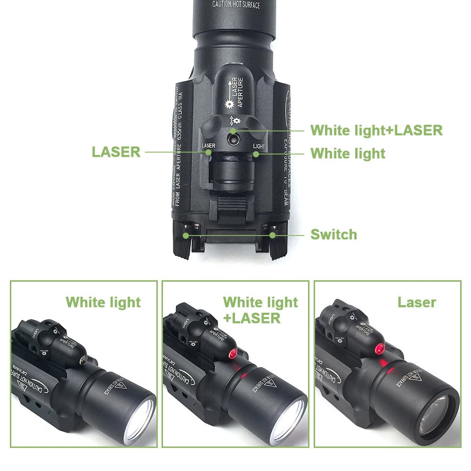 SOTAC X400U Tactical Flashlight X400 Ultra Weapon Light Red Laser & LED Lighting - Image 4 of 4