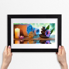 Cornici Legno MDF Foto Poster Cornice Moderna 30x20 Candele Panni Pietre Fiore