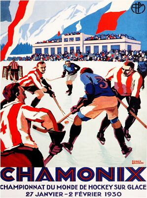 Decoration Poster.Room Interior art design.Chamonix.Ice Hockey.7421
