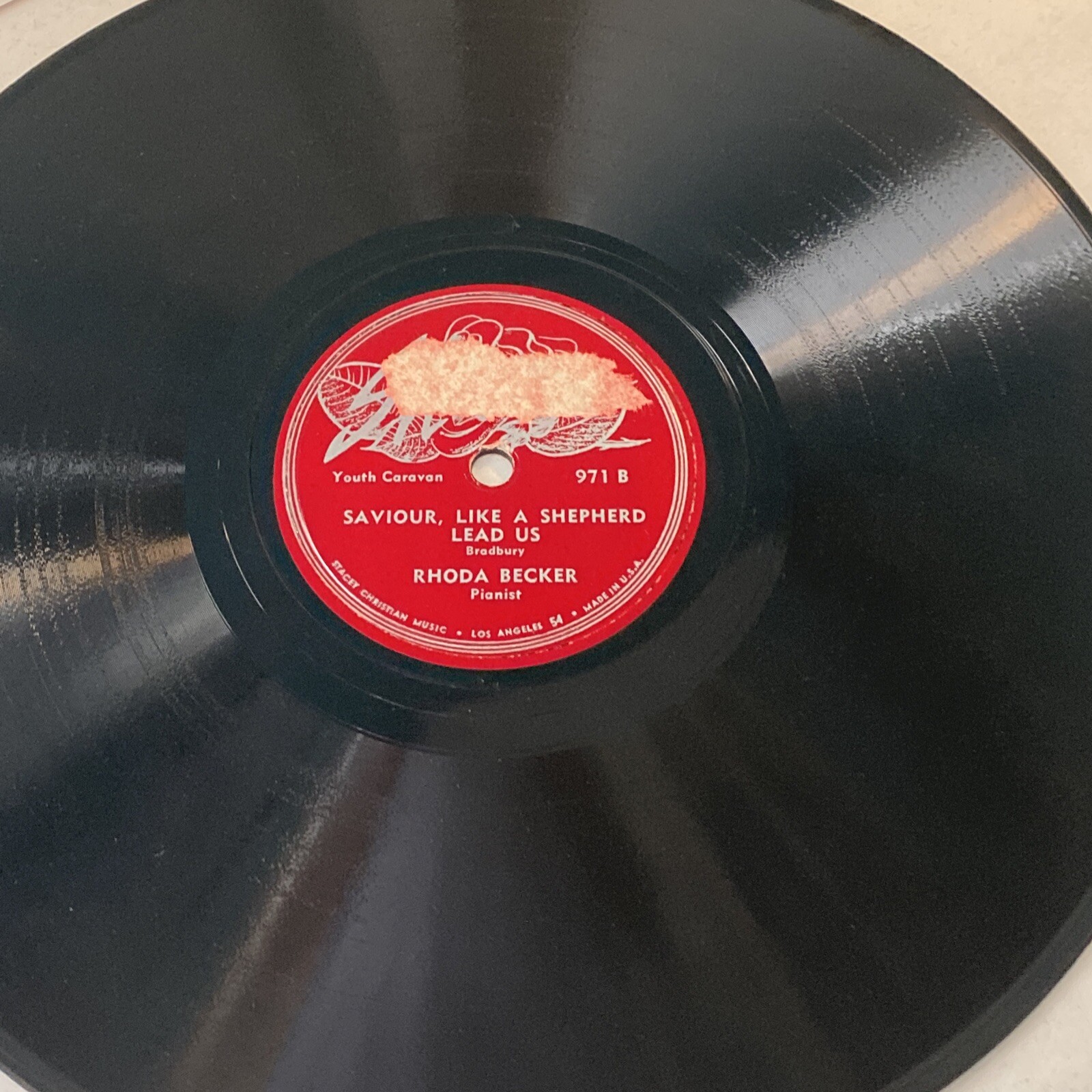 Gospel revival RHODA BECKER 78 rpm SHARON 971 THE NINETY AND NINE 1956 E+