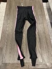 Mens jock Dance Thin Shiny Spandex Tights Compression Pants Small Black Pink