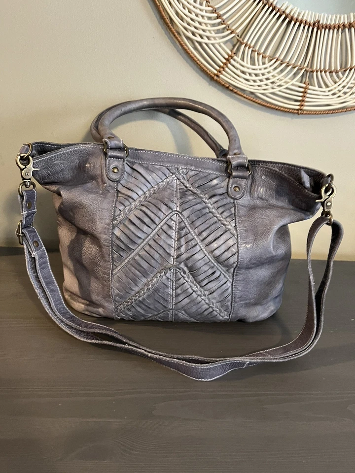 Bolsa de couro Amsterdam Heritage tiracolo ombro tote Chevron - Imagem 4 de 4