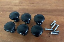 6 LIBERTY CLASSIC ROUND 1-1/4 IN. MATT BLACK SOLID CABINET KNOBS