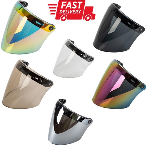 Motorcycle Bike Helmet Visor Lens For Universal 3 Snap Moto Helmets