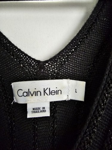 Calvin Klein Womens Sleeveless Black Sparkle Jumper Size L RN# 36543 LO9 PC734 - Afbeelding 3 van 7