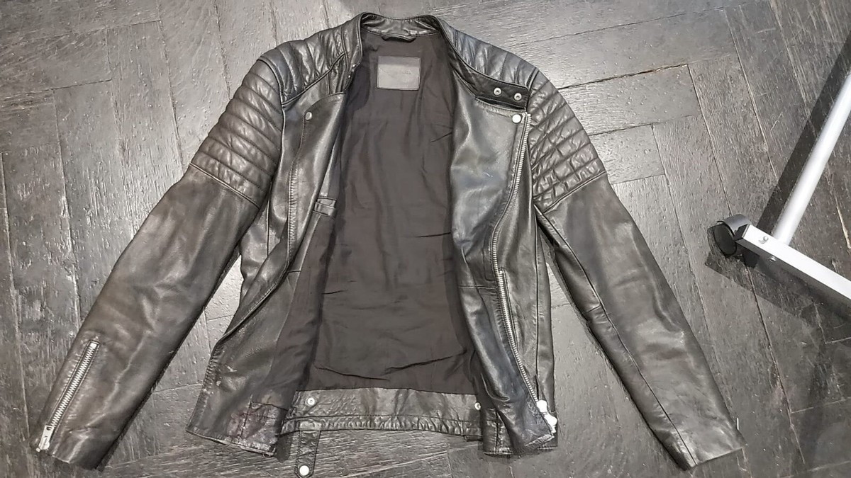 All Saints Jasper Leather Moto Jacket XS | eBay