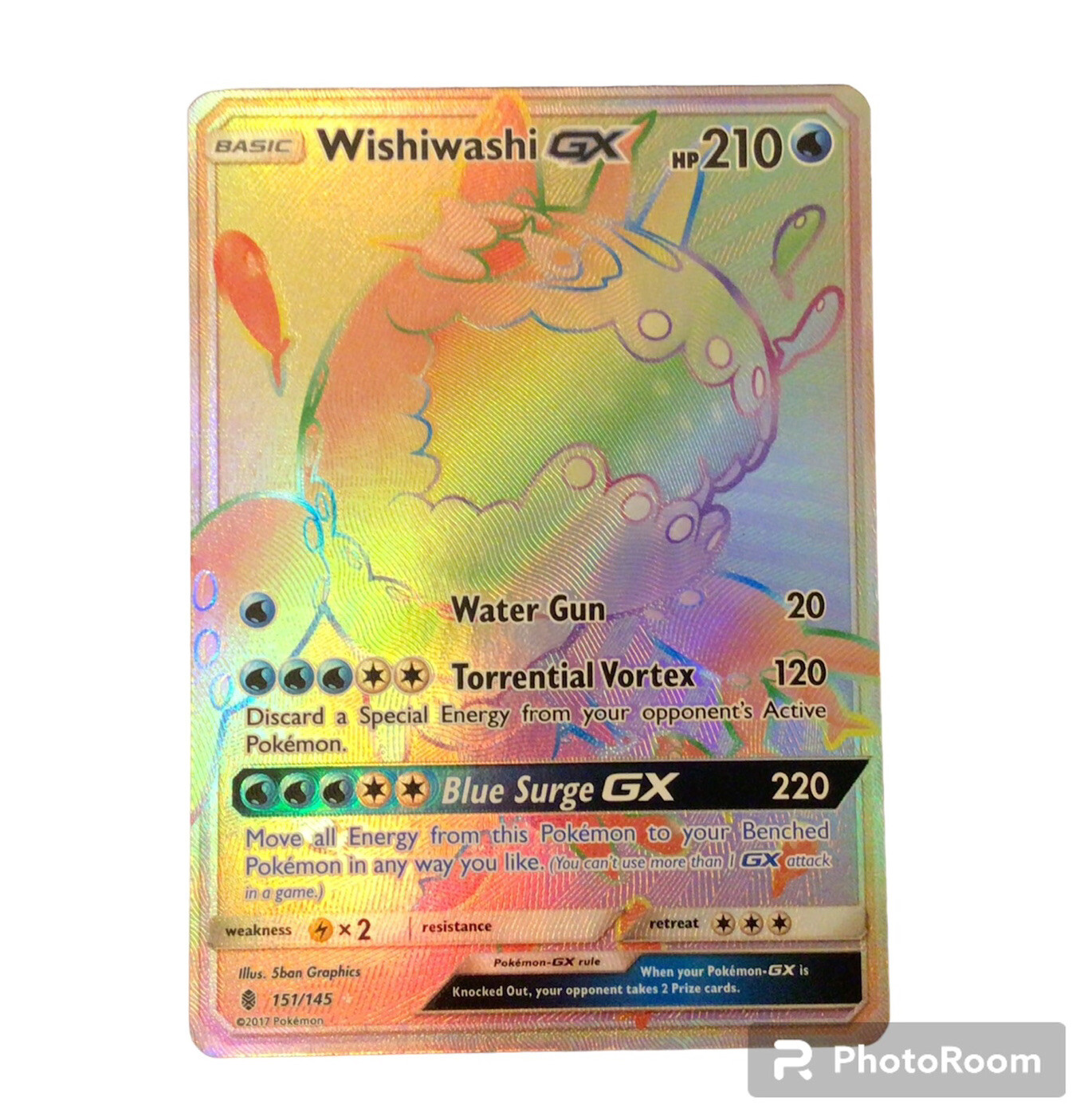 Wishiwashi GX 151/145 Guardians Rising Full Art Secret Rare Pokemon TCG
